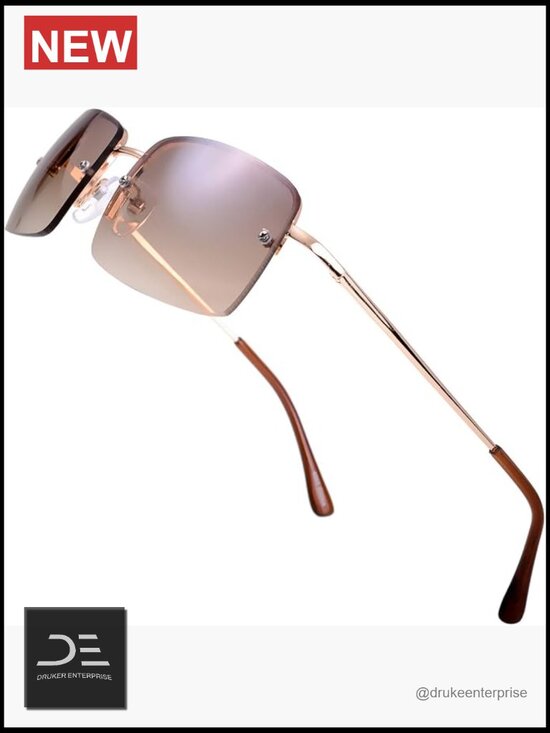 Small Rectangular Sunglasses with Spring Hinge main image 5
